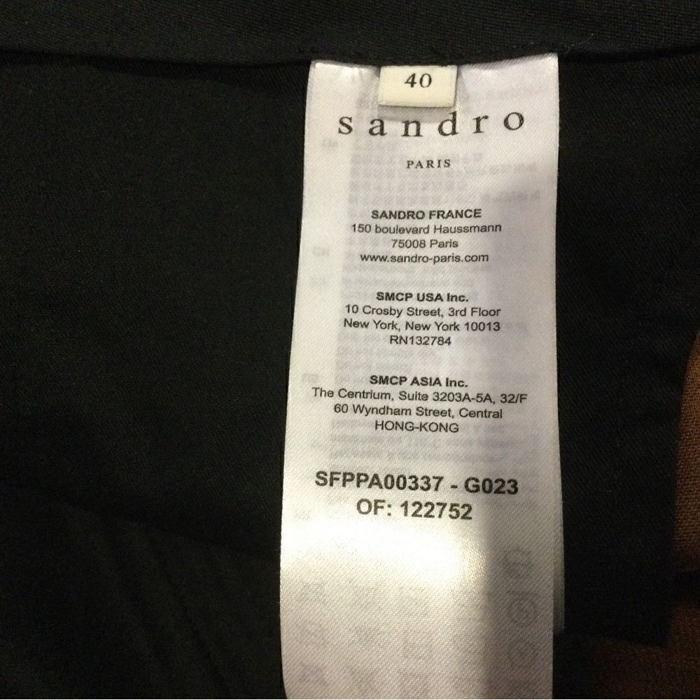 SANDRO Straight Checked Pattern Side Stripes Pants - Picture 10 of 11